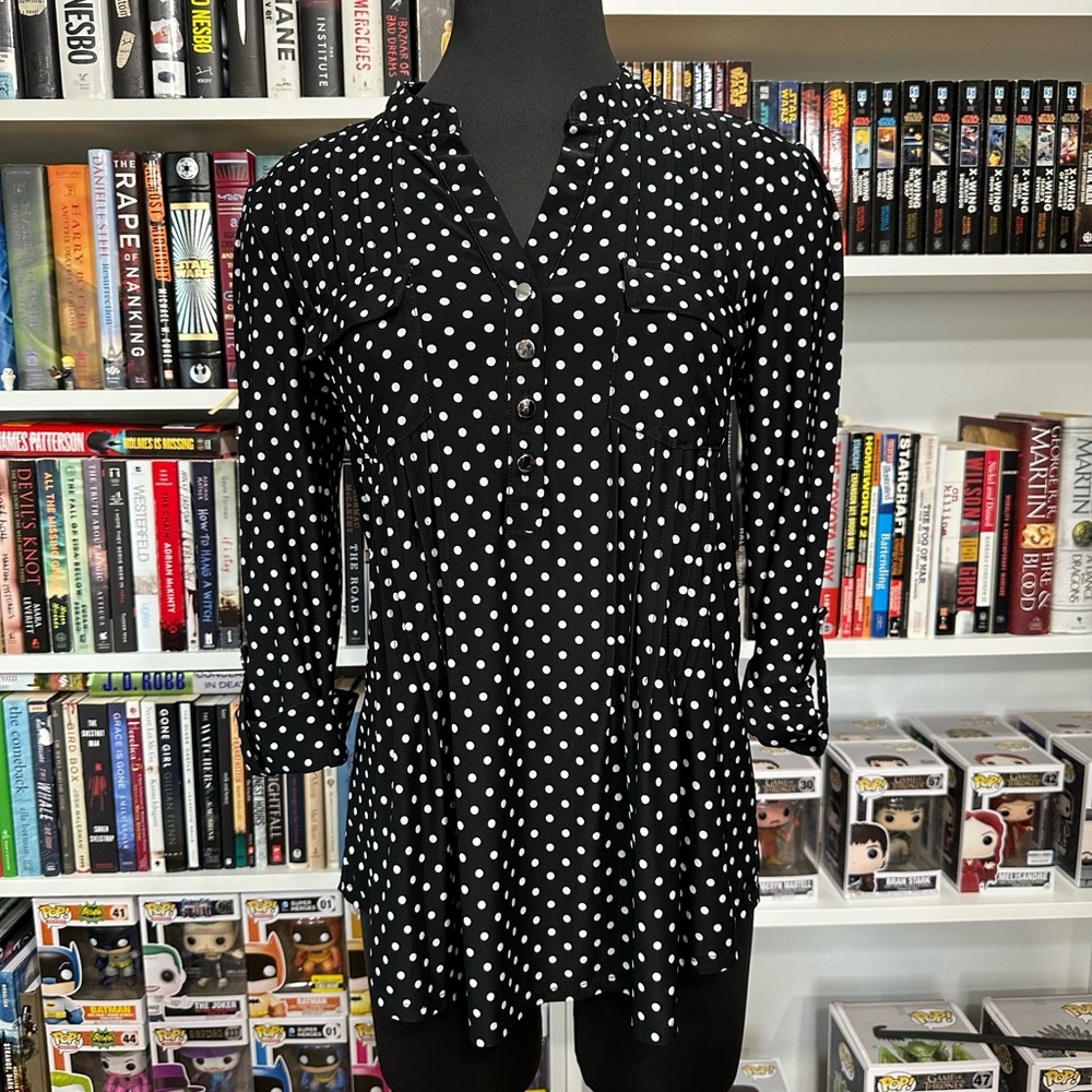 Cocomo Black and White Polka Dot Top
